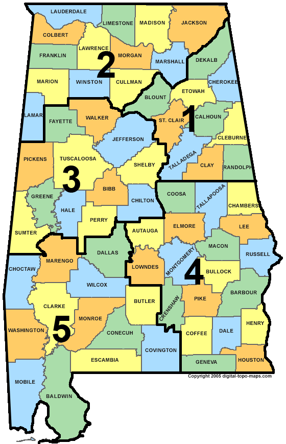 View Group/District Overlay for Alabama - GL of AL